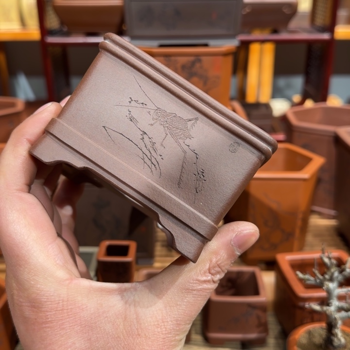 紫砂花盆原矿紫泥