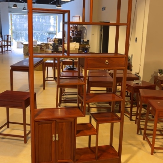 紫檀木类成套家具人**过缅花博古架单个