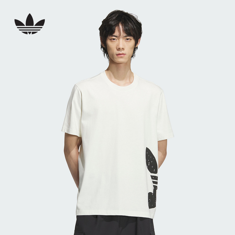 Adidas阿迪达斯三叶草【官方正品】男子夏季纯棉宽松短袖T恤JD3246