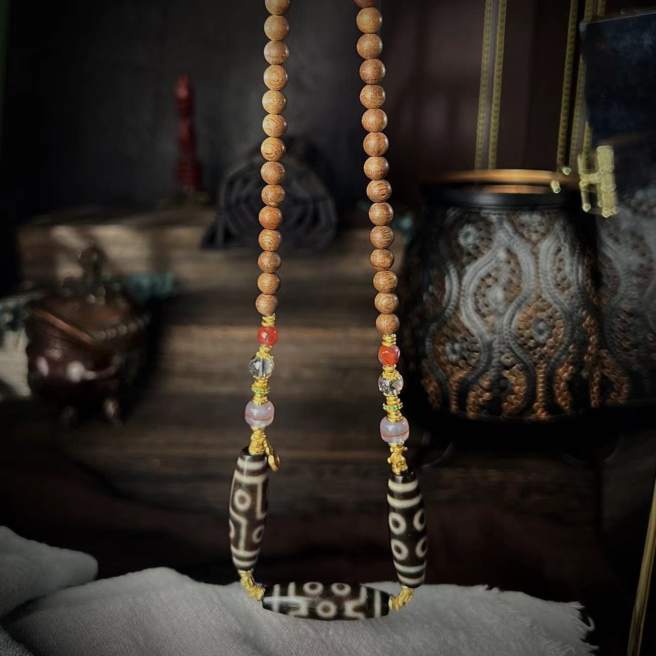 扶摇臻选|白木六七八玛瑙吊坠0563