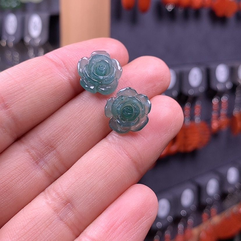 【闪购商品】翡翠耳饰银S925镶嵌满意