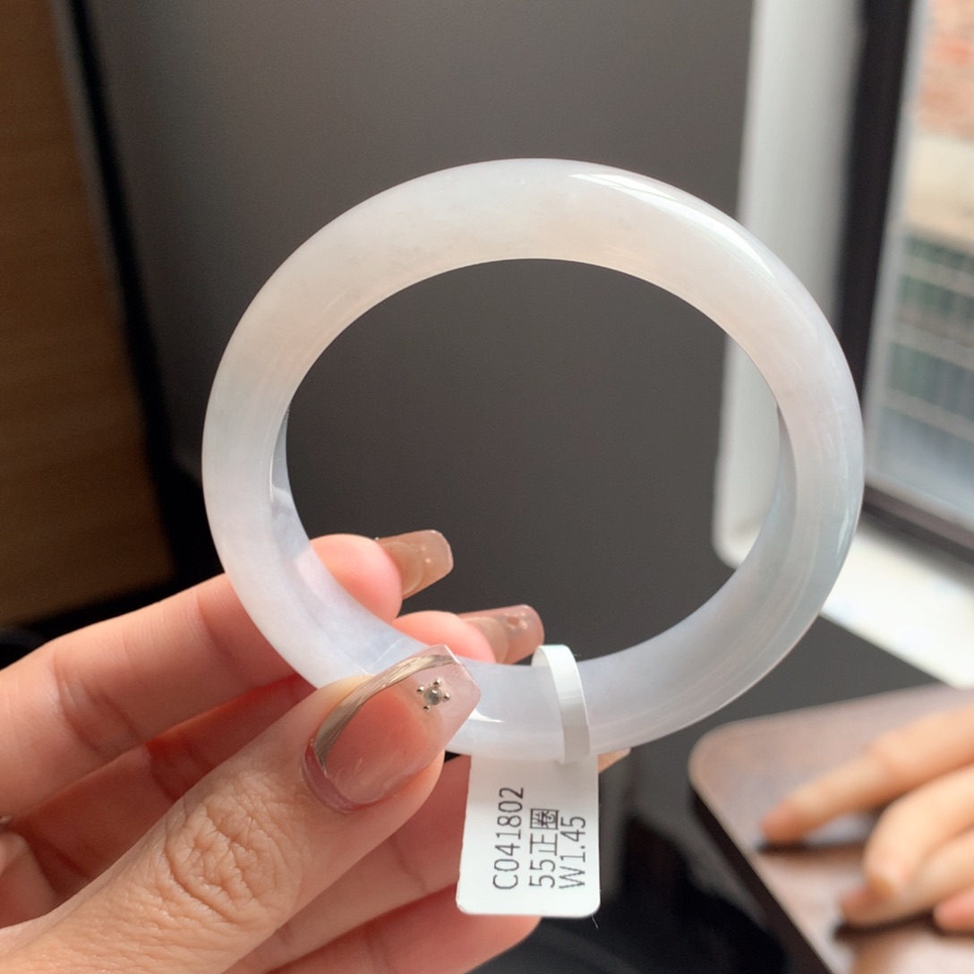 翡翠手镯未镶嵌冰橘粉10号