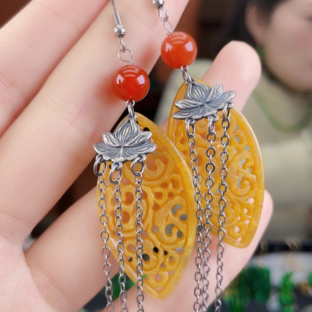 翡翠未镶嵌耳饰饰品