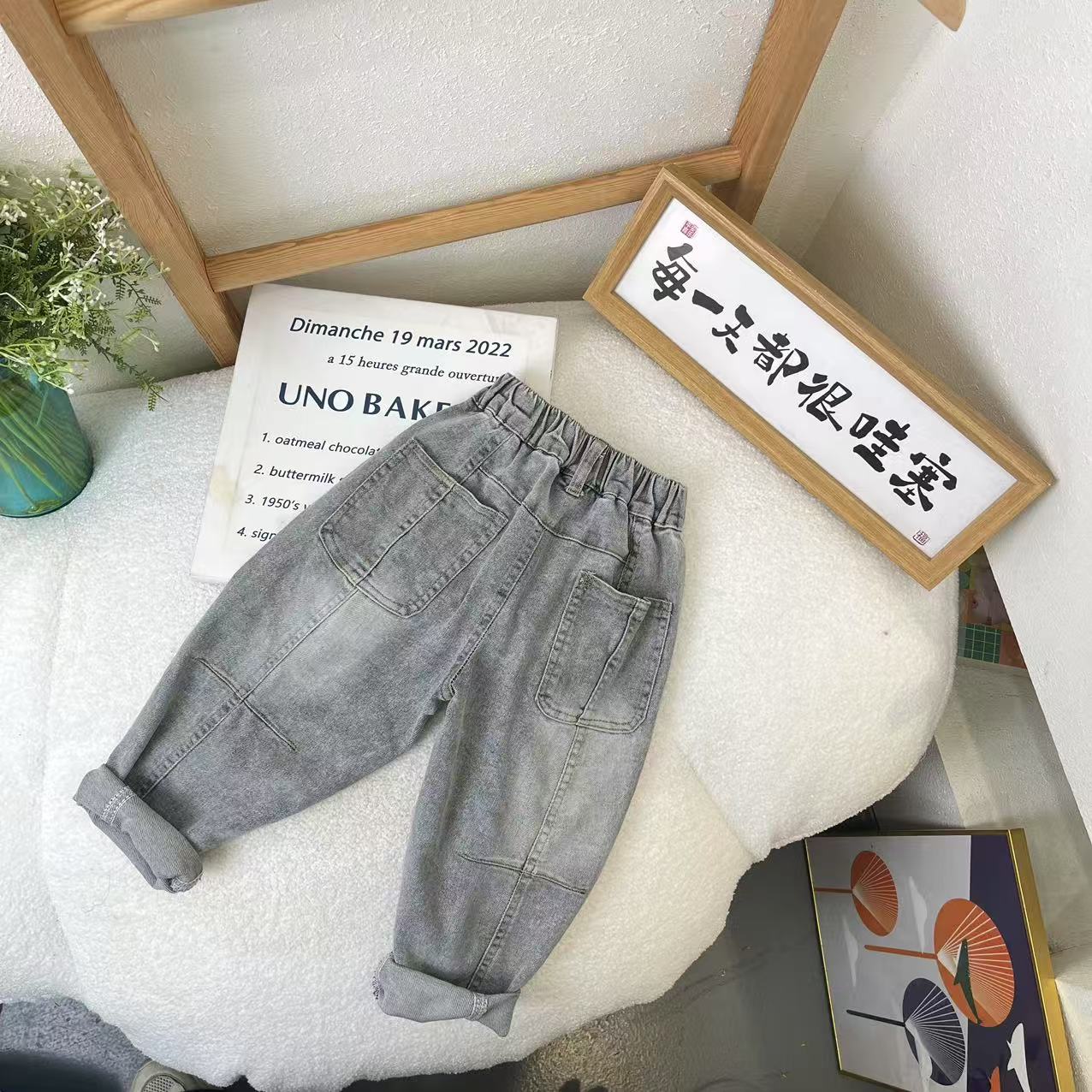 【现货】NZK-22333 灰 高品质中性休闲冬季牛仔裤 洋气 百搭牛仔裤