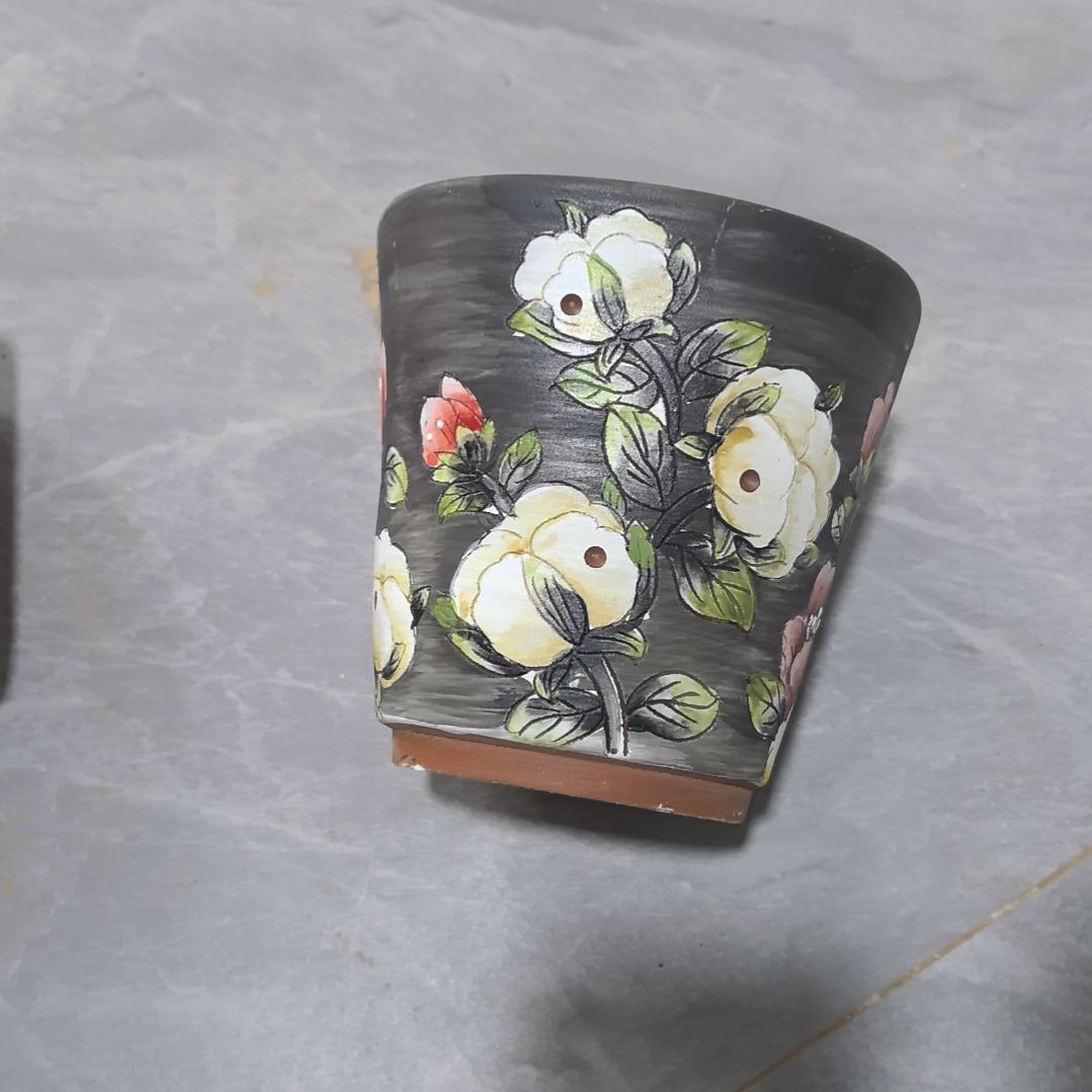 红泥花盆景德镇花盆