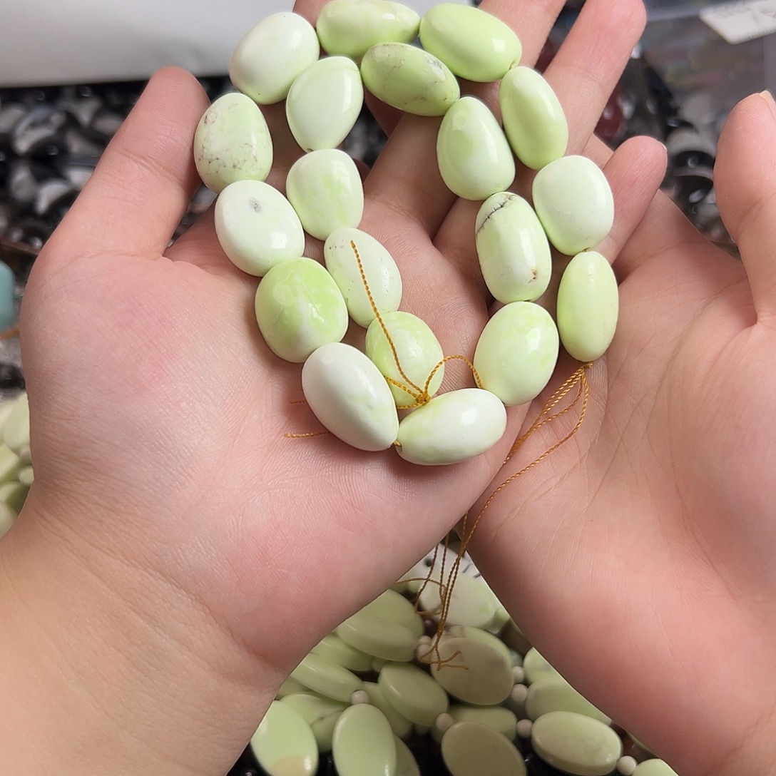 大***创玛瑙/玉髓未镶嵌珠宝半成品g463 专拍 柠檬玉枣珠14m