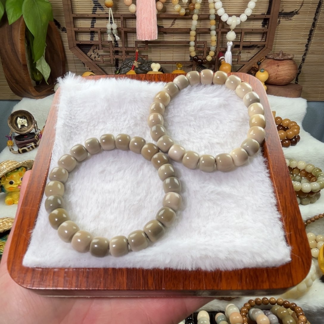 菩提根/象牙果手串白玉菩提阴皮色