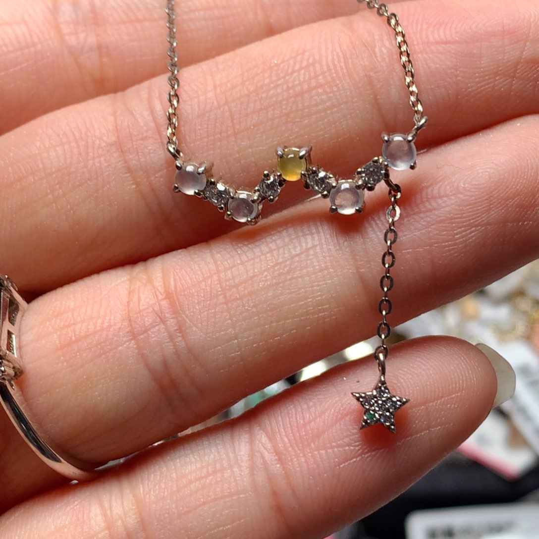 翡翠戒指银S925镶嵌天然翡翠吊坠