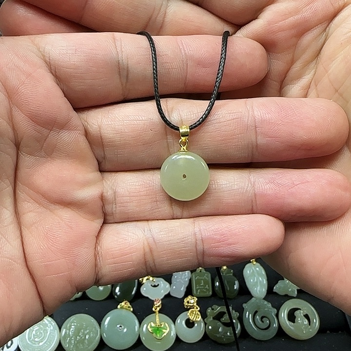 和田玉吊坠(不含链)银S925镶嵌