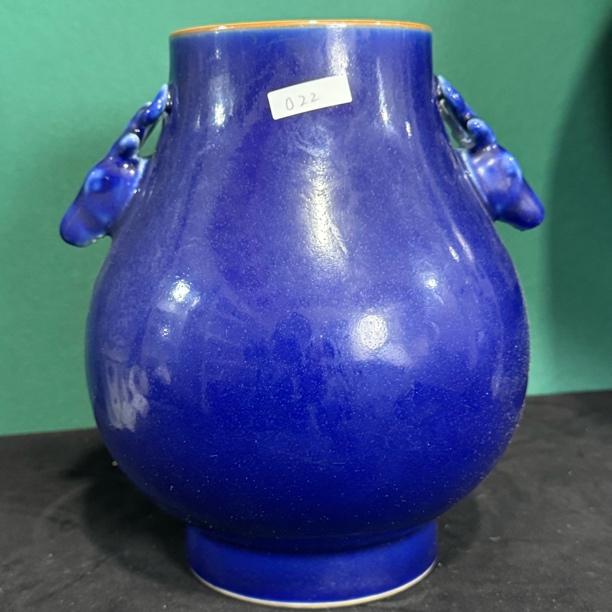 仿古瓷 仿古瓷仿古大清康熙年制祭蓝釉鹿头尊0213