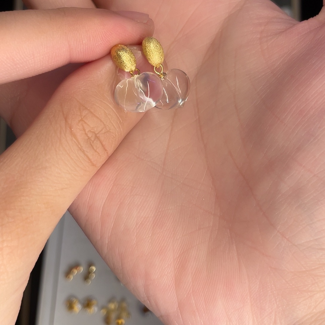 银S925镶嵌耳饰水晶