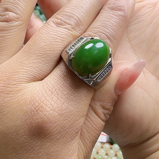 和田玉颈饰银S925镶嵌