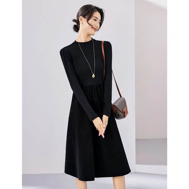 *法式针织连衣裙2025新款高级感收腰显瘦a字裙气质M2686