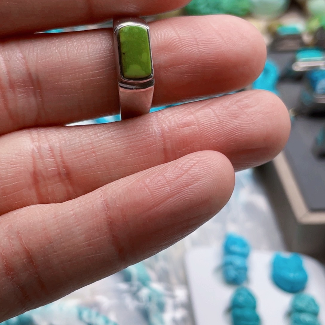绿松石珠宝奇石银S925镶嵌