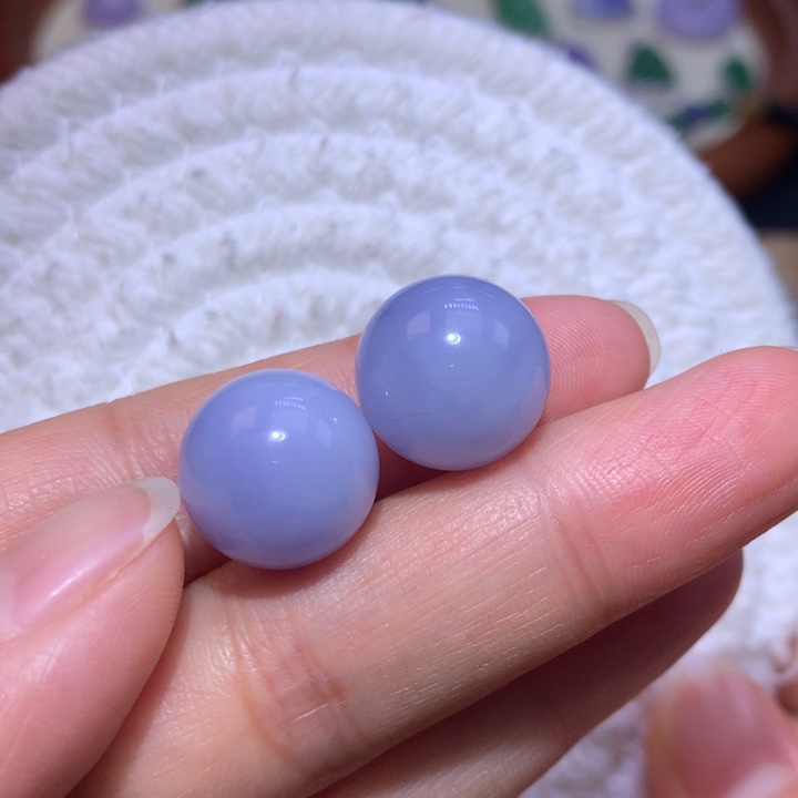 翡翠散珠14加紫珠一对