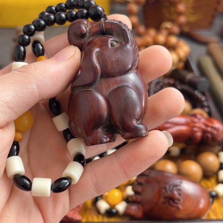 香榧木天*紫檀木手把件