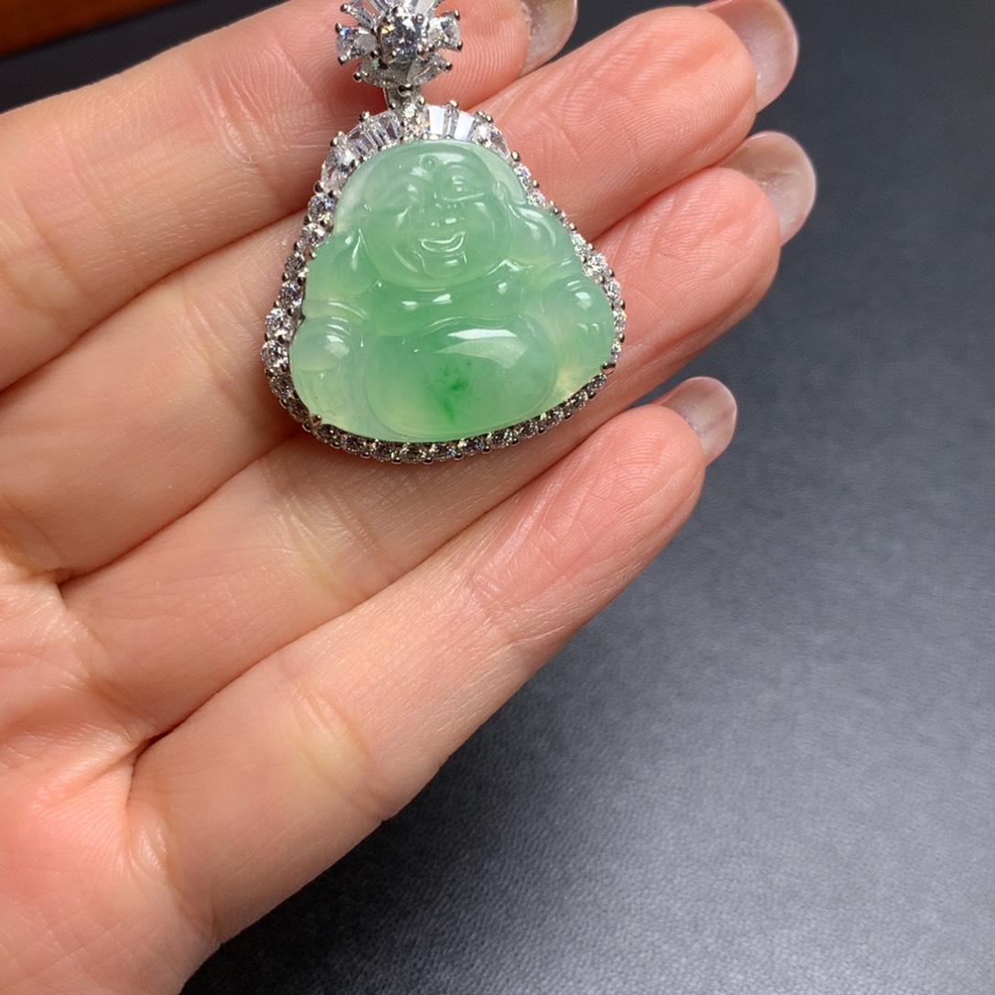 吊坠(赠链)银S925镶嵌翡翠1111111