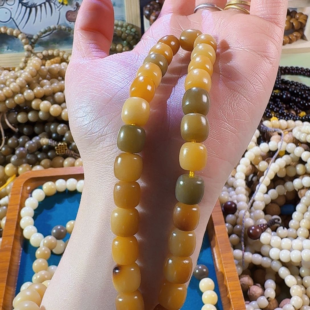 白玉菩提把件福*白玉菩提糖果多宝