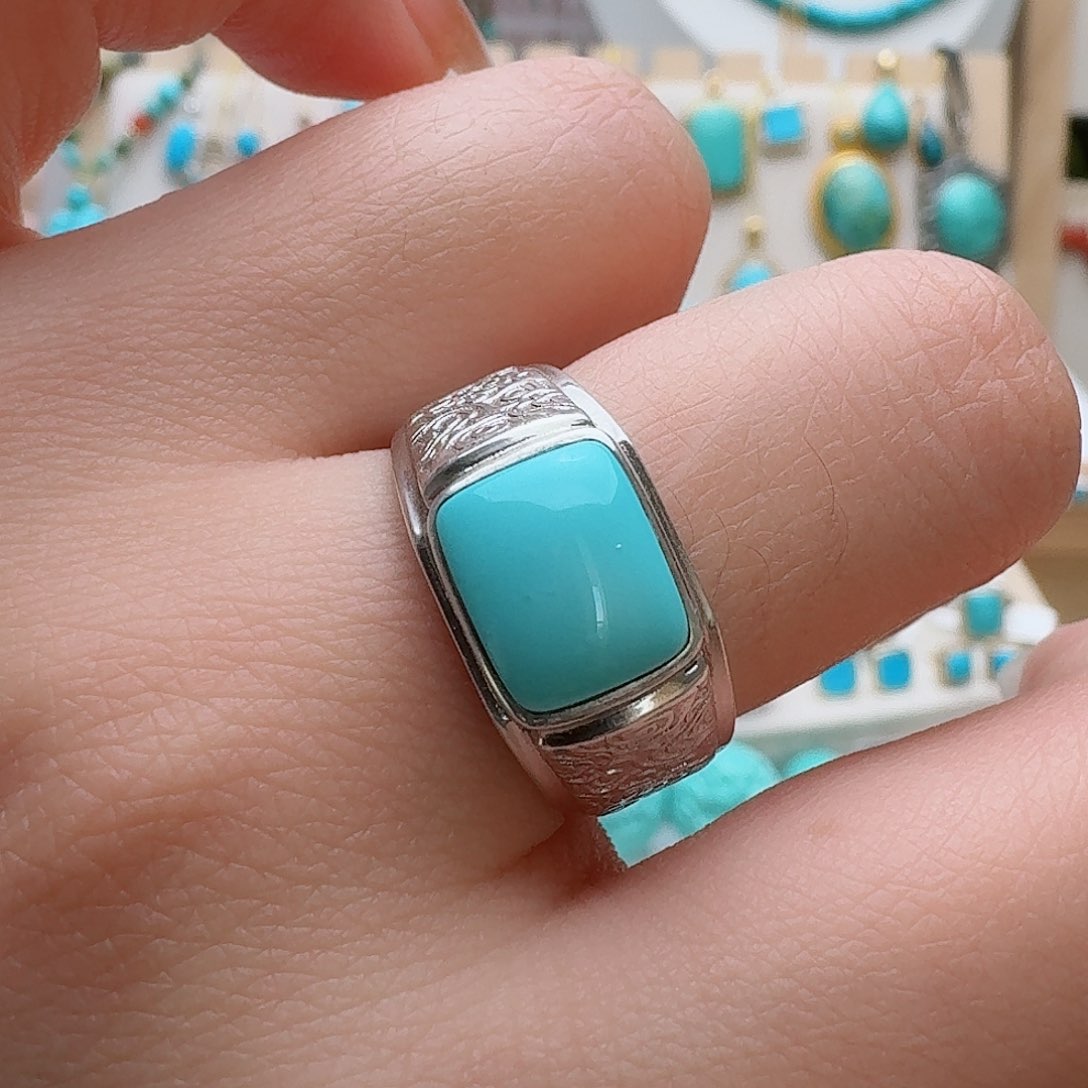 绿松石珠宝奇石银S925镶嵌