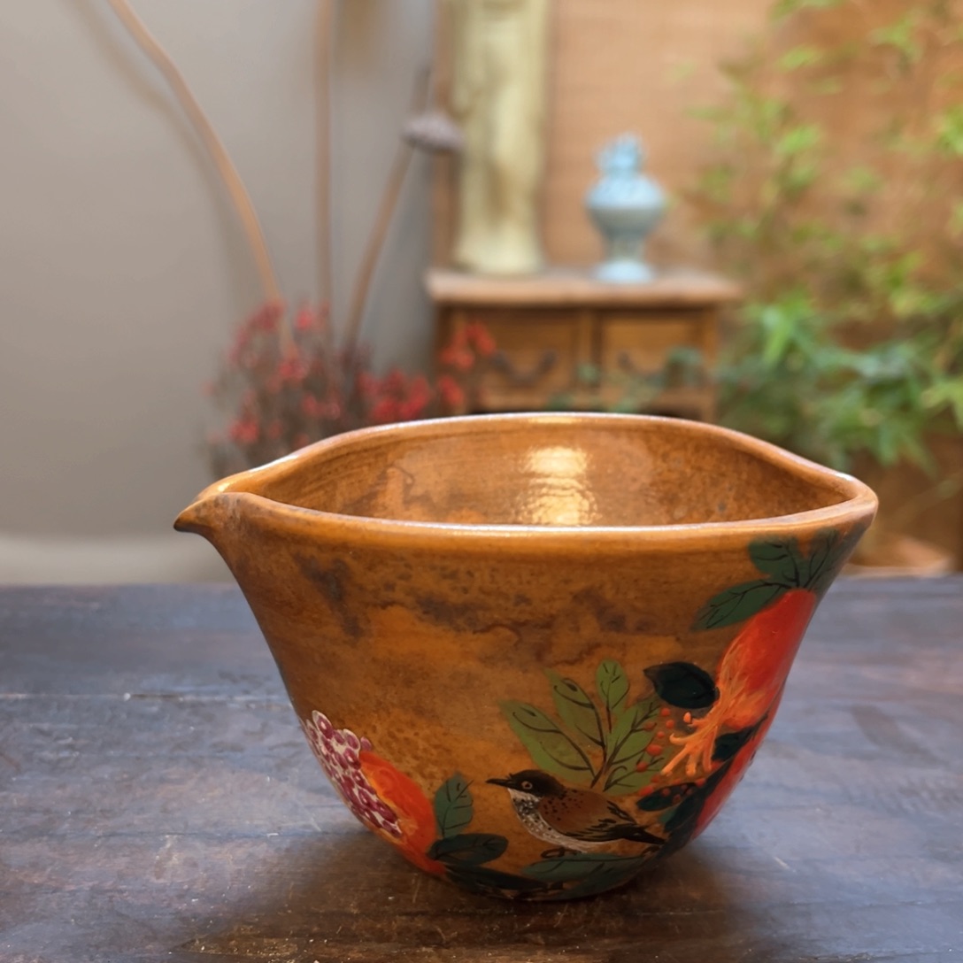 杯柴烧手工手绘陶瓷