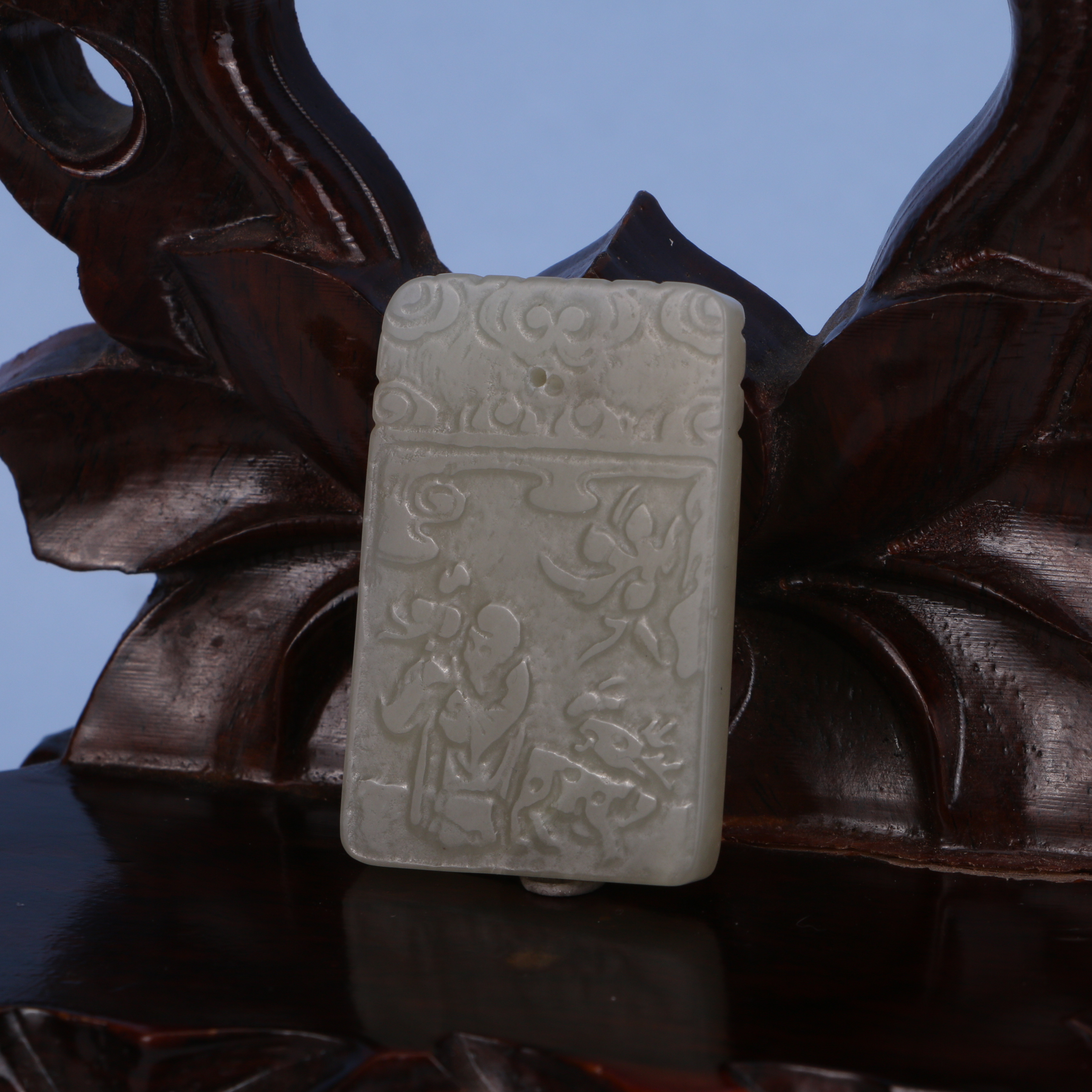 2224  清  和田玉寿星玉牌