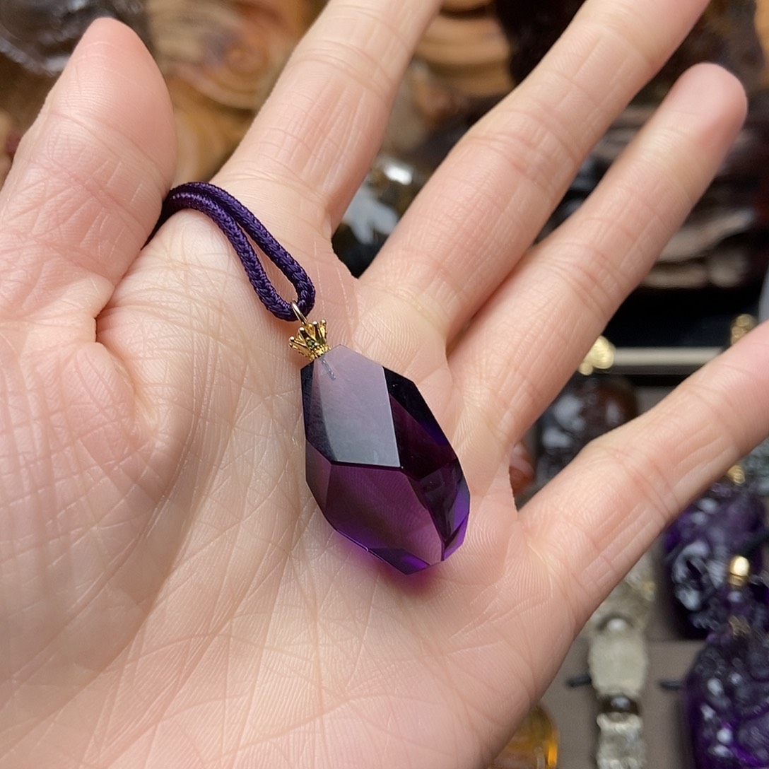 水晶吊坠银S925镶嵌吊坠