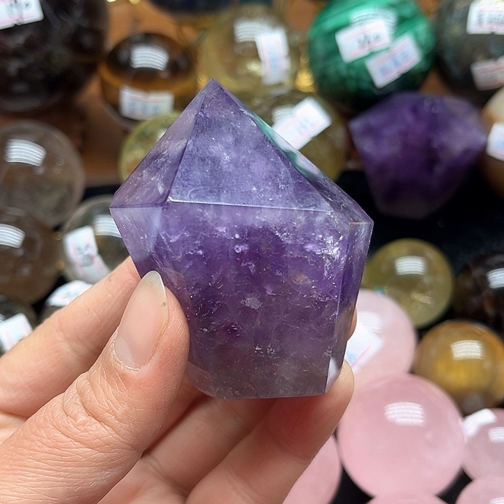 水晶137克紫水晶柱未镶嵌