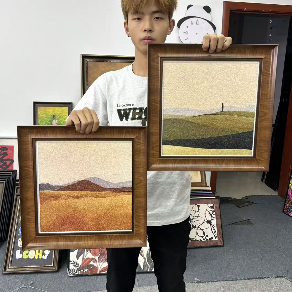 法式复古北欧风风景装饰画可用于餐厅客厅玄关柜4040二联S118