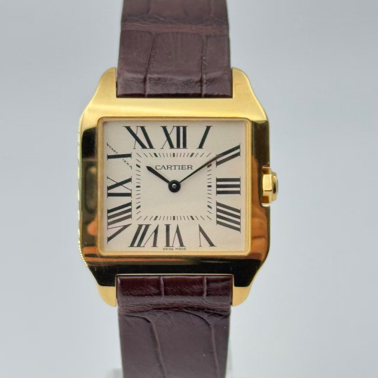 95新 Cartier/卡地亚 山度士系列 W2009351 石英 18k黄金 