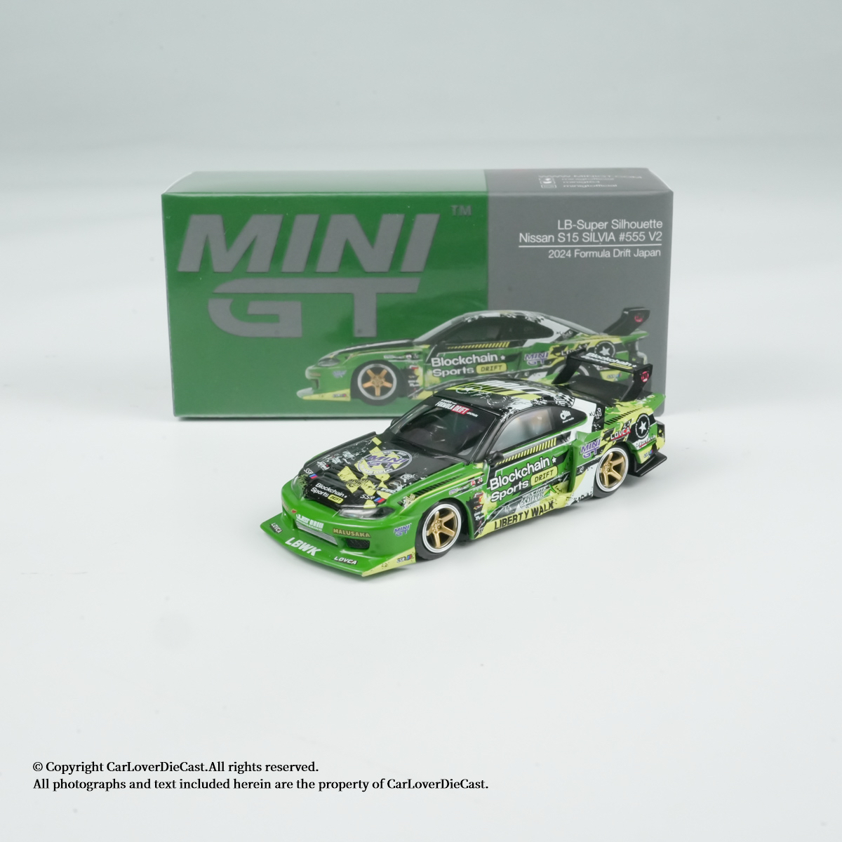 现货 MINIGT 823 日产 S15 LB 剪影 Silvia 555号 1:64 合金车模