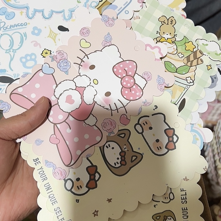 双面花边9.5×14混款100张