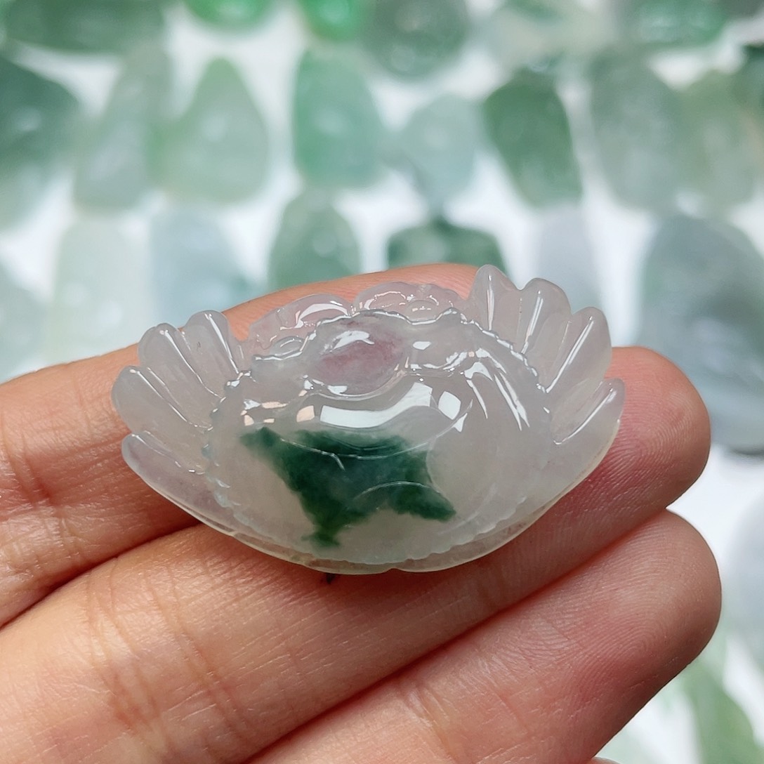 定制翡翠未镶嵌小螃蟹