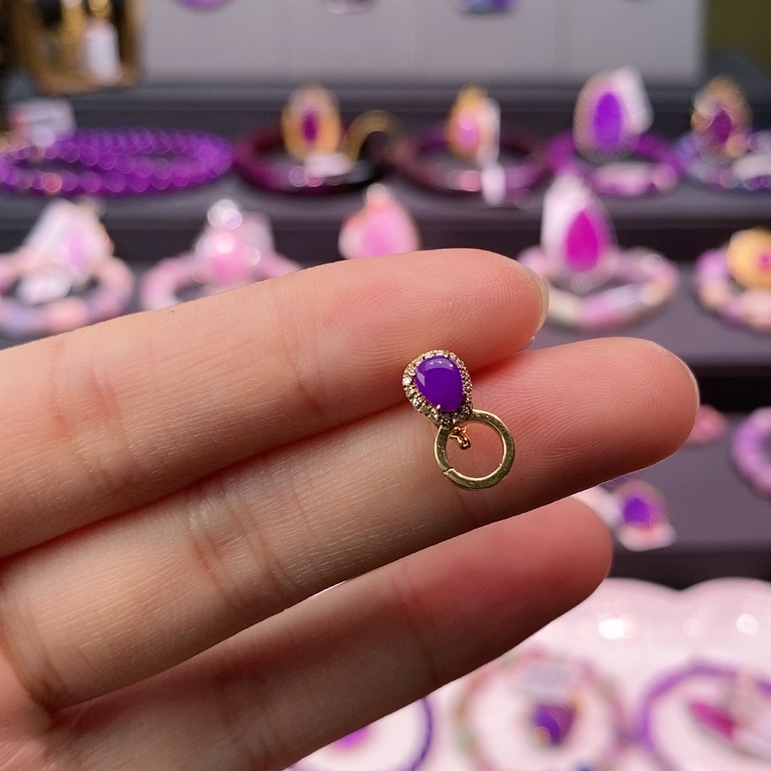 苏纪石（舒俱来）18K金镶嵌吊坠(不含链)