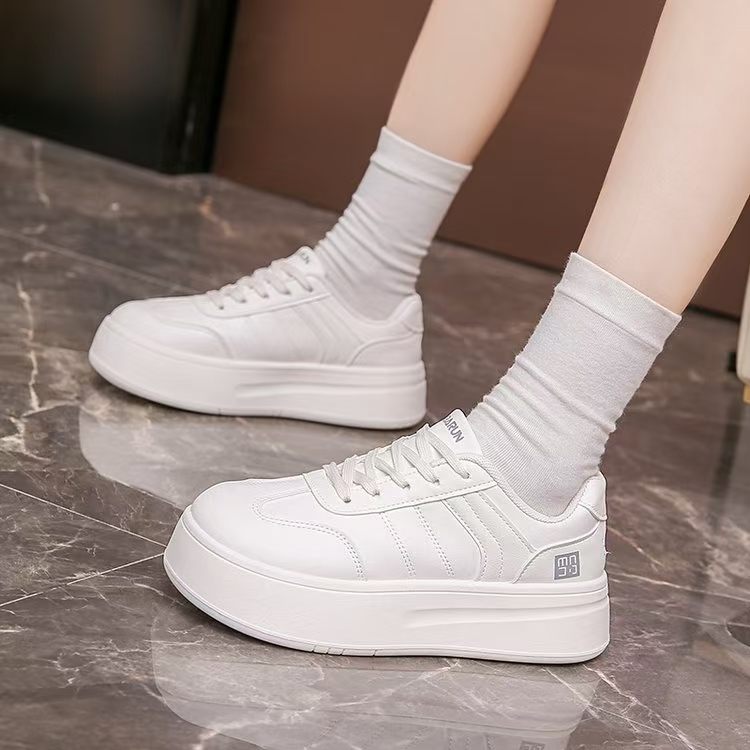 爆款时尚女鞋奶fufu厚底小白鞋新款百搭轻便休闲鞋学生运动板鞋