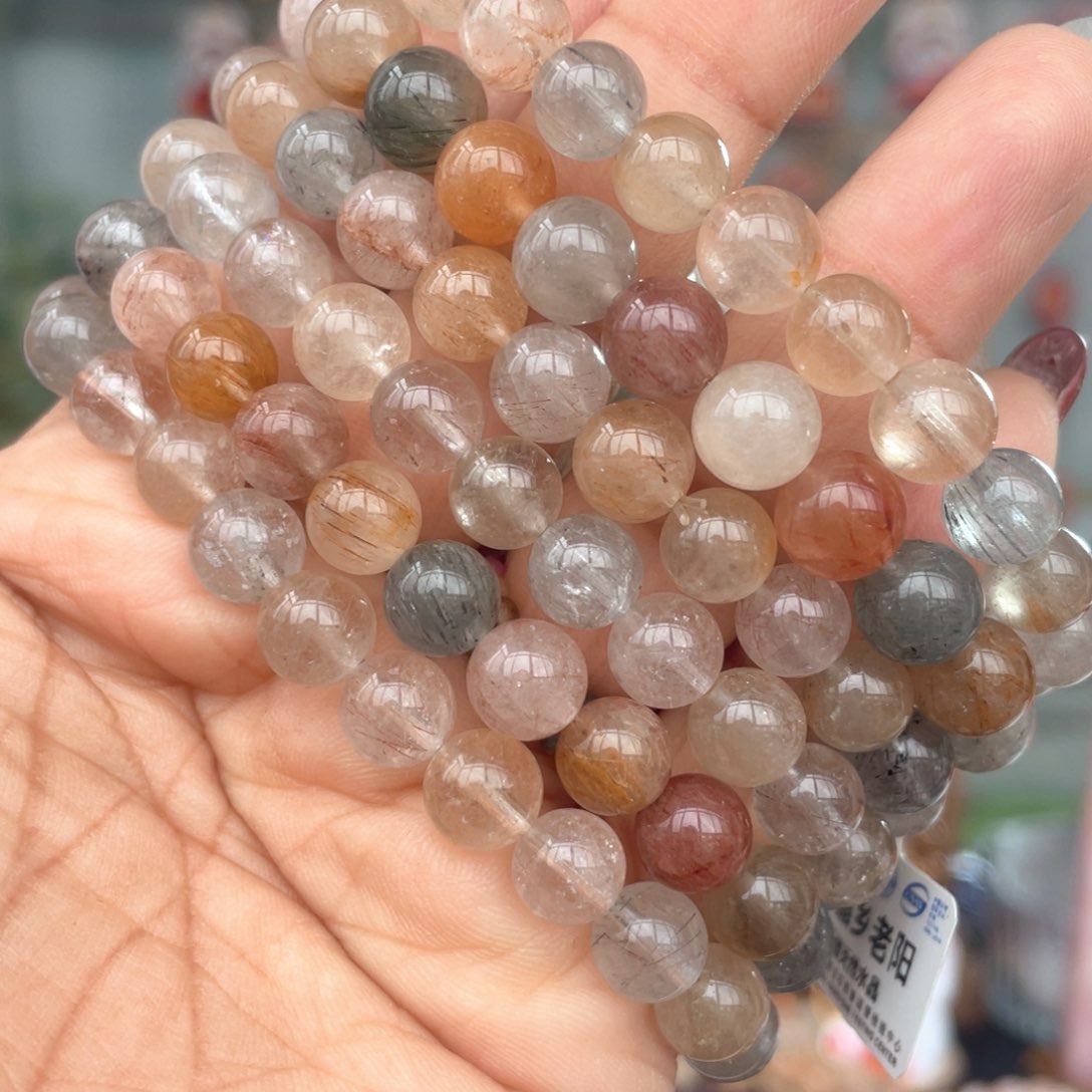 水晶手串未镶嵌8mm彩兔毛手串多样性发其一