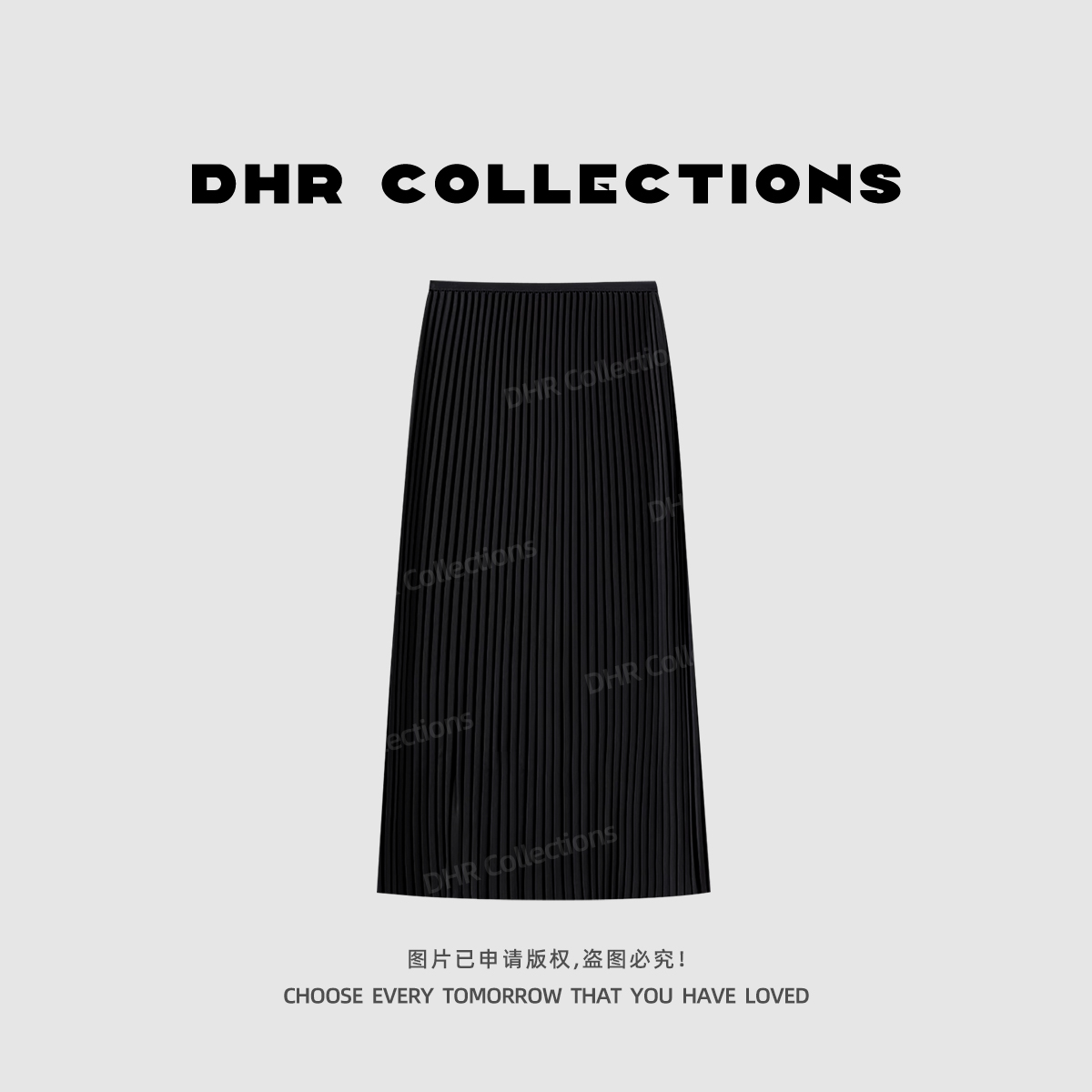 豆豆9【三宅百褶裙】重工压褶柔顺半身裙显瘦轻奢时尚女-DXQZ2695