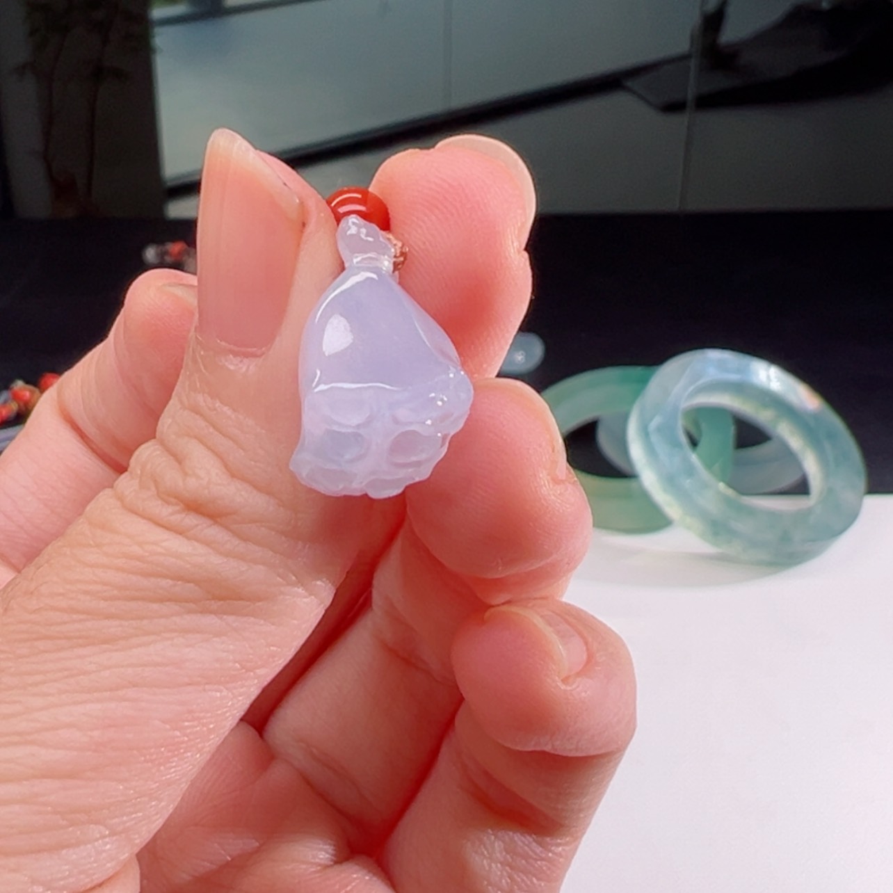 【闪购商品】翡翠颈饰未镶嵌万物 莲蓬