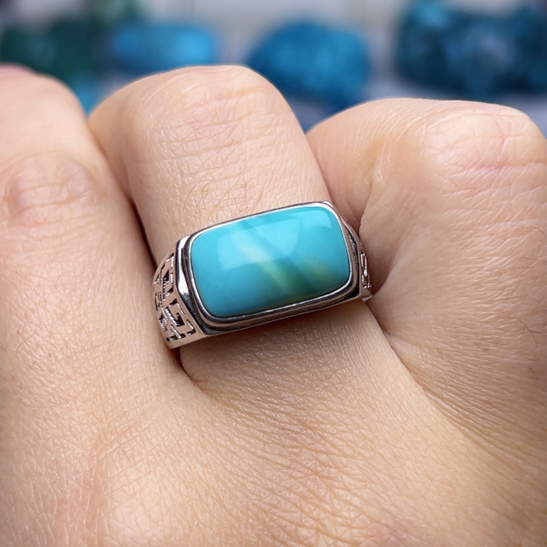 绿松石珠宝奇石银S925镶嵌