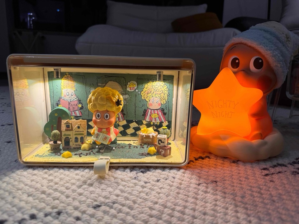  【奶油胶手绘抽屉】-星星人dimoo小野潮玩手办奶油胶手绘场景抽屉