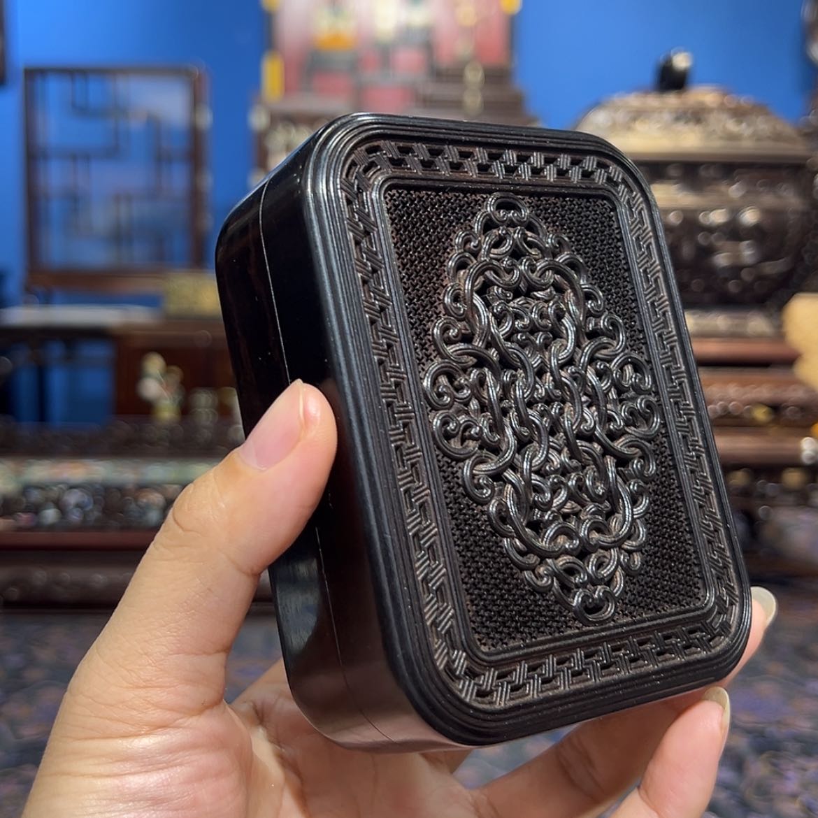 【闪购商品】黑酸枝木类成套家具香盒