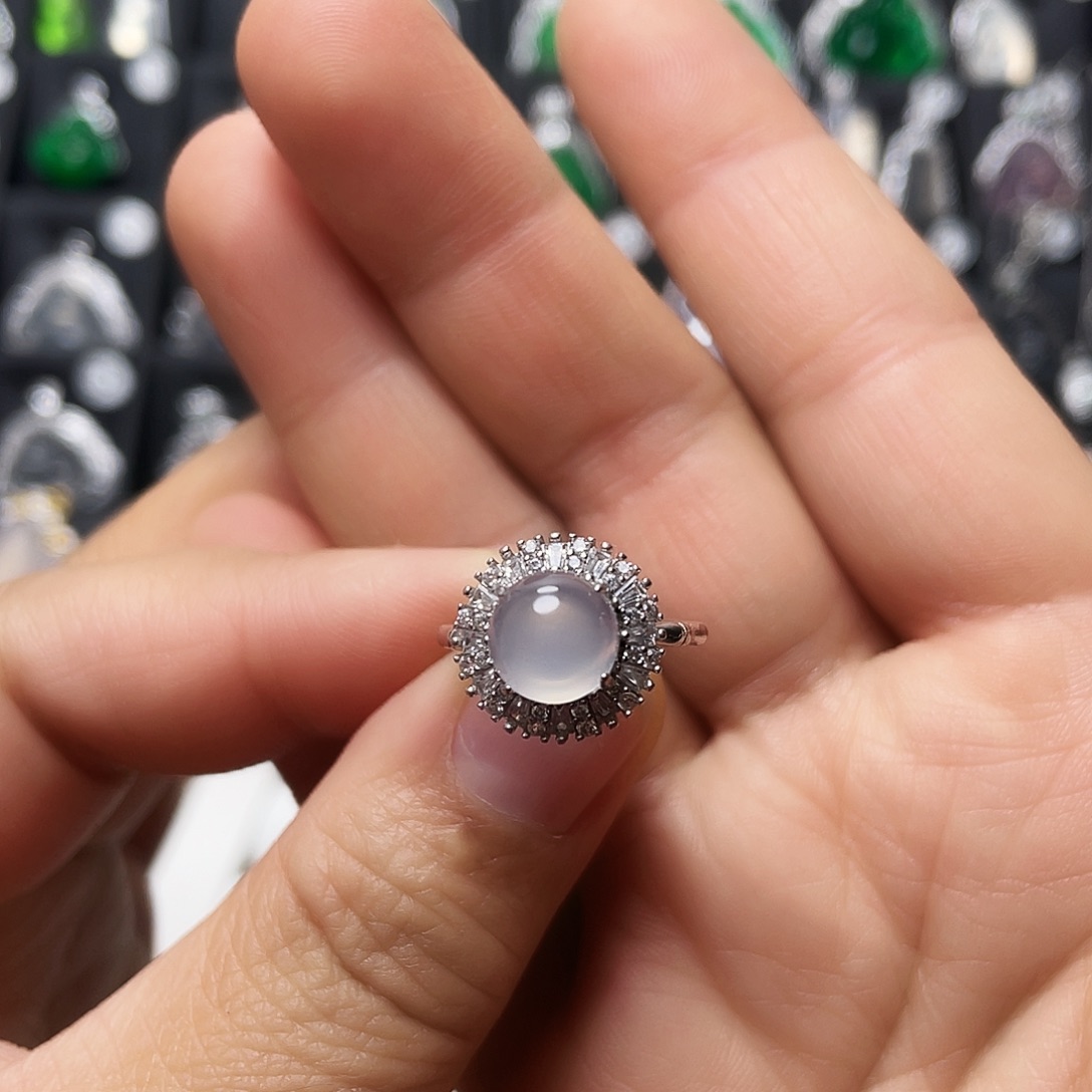 玛瑙/玉髓银S925镶嵌戒指