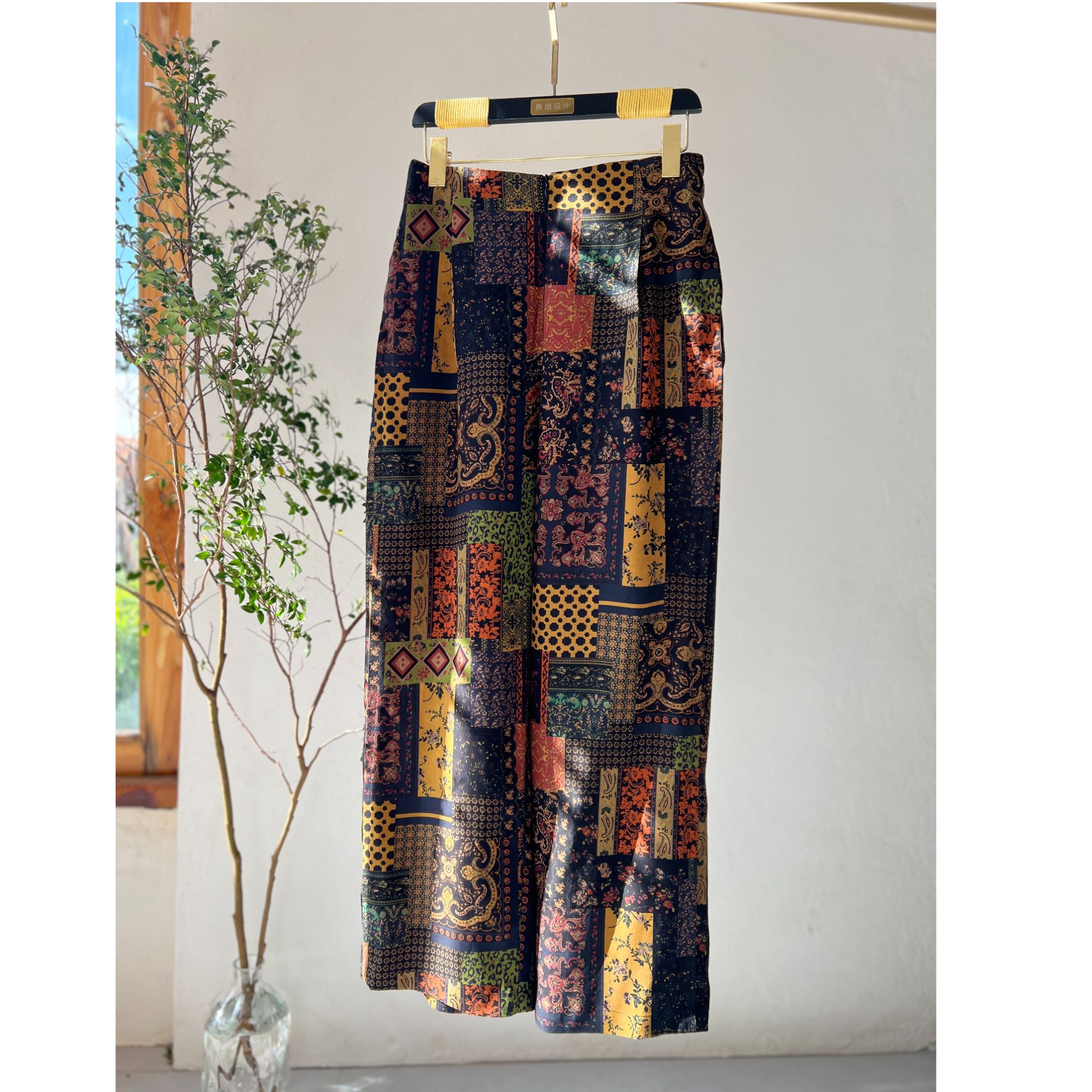 【以晴.高定】高端轻奢全丝香云纱春夏秋时尚设计师阔腿裤透气亲肤