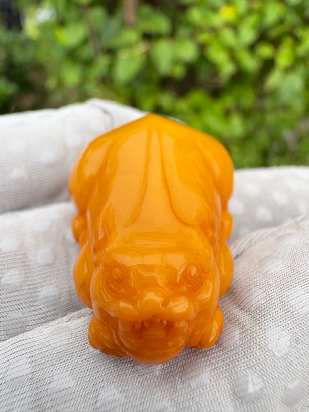 假一赔十，天然琥珀蜜蜡，蜜蜡雕刻吊坠，蜜蜡貔貅吊坠，编号107