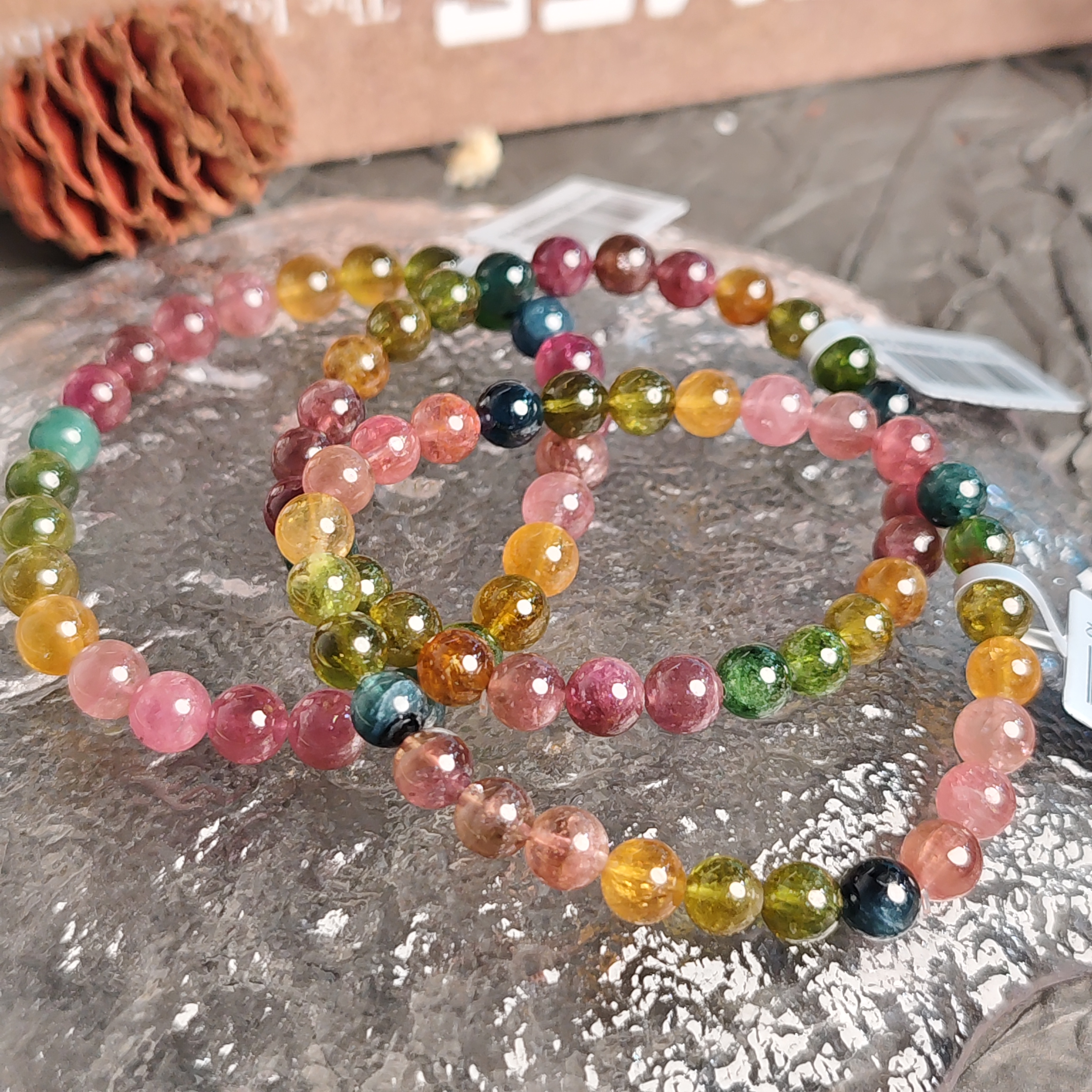 【书记甄选】天然碧玺单圈手链 多样性发一件 约6mm  XZ2235