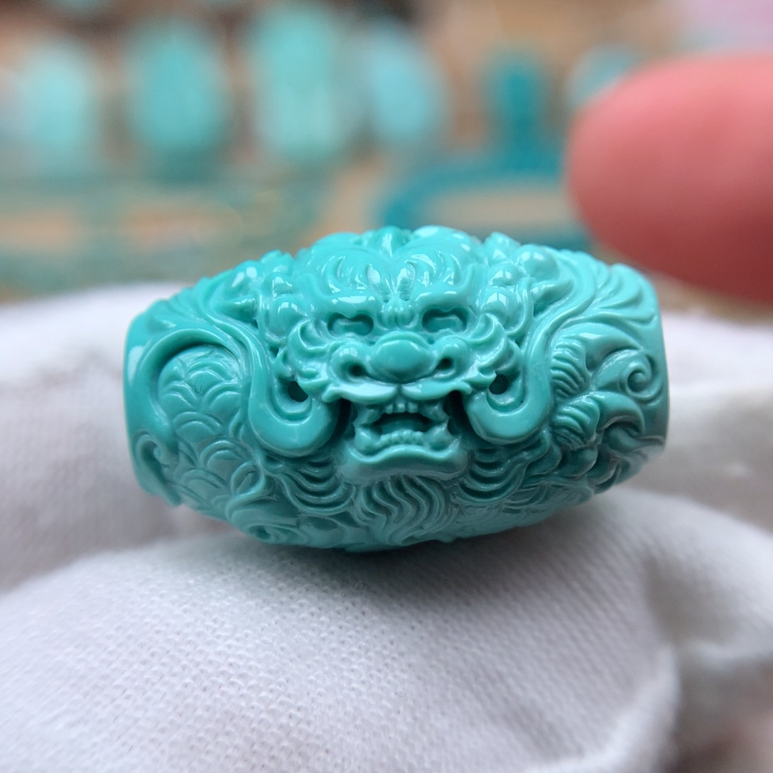 绿松石龙桶珠15.6未镶嵌