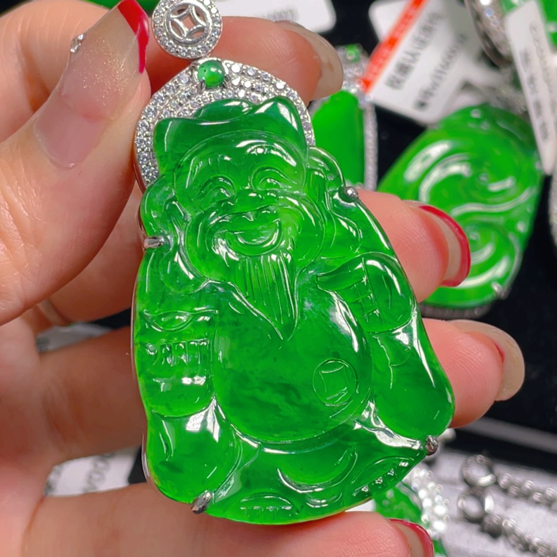 翡翠银S925镶嵌吊坠(不含链)