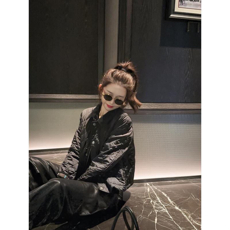 【大静静】“冬日开场”老钱风宽松显瘦氛围感菱格棉服外套