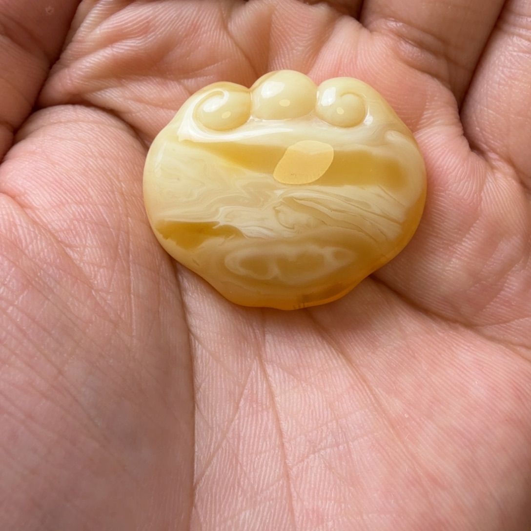 裸石琥珀未镶嵌宝宝锁