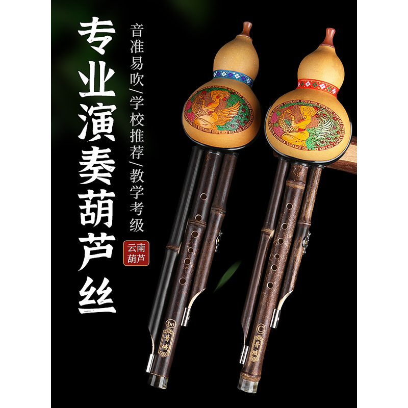 葫芦丝乐器初学者C调降B调F调七孔紫竹胡葫丝防摔儿童小学生专用