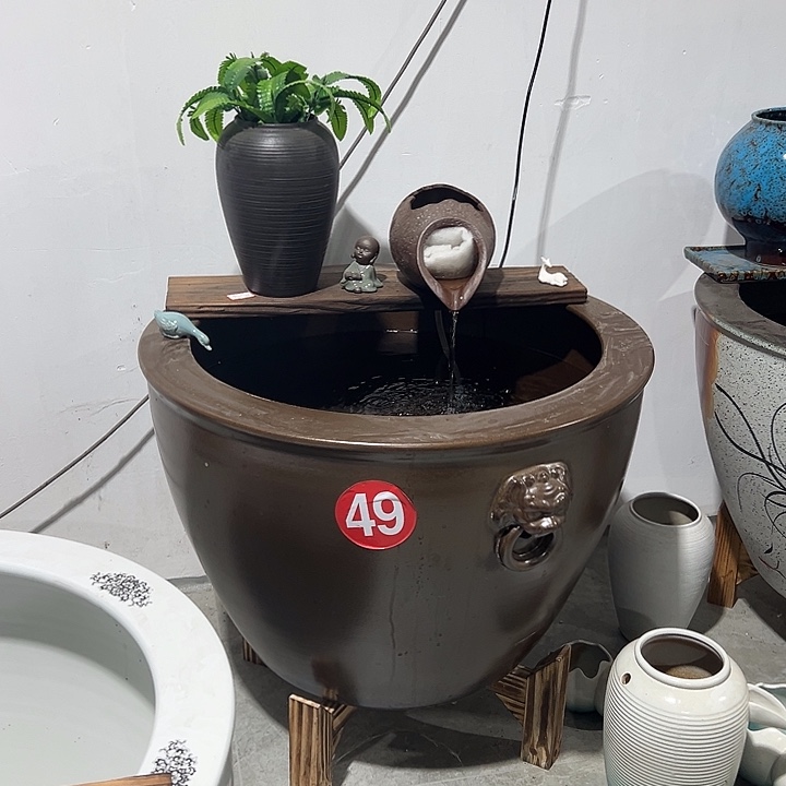 大***鹰景德镇陶瓷鱼缸直径73高度50